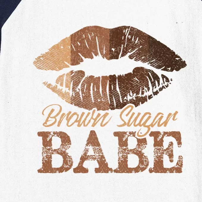 Sugar Babe Brown Proud Black Melanin Lips Gift Baseball Sleeve Shirt