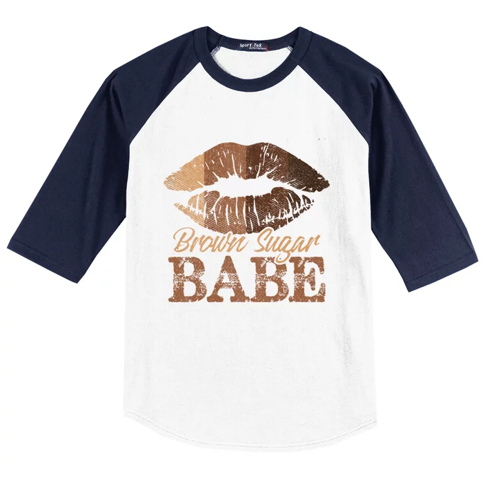 Sugar Babe Brown Proud Black Melanin Lips Gift Baseball Sleeve Shirt