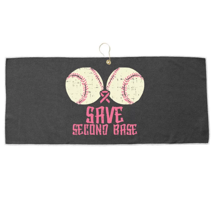 Save Baseball Boobs Softball Funny Breast Cancer Women Gift Large Microfiber Waffle Golf Towel