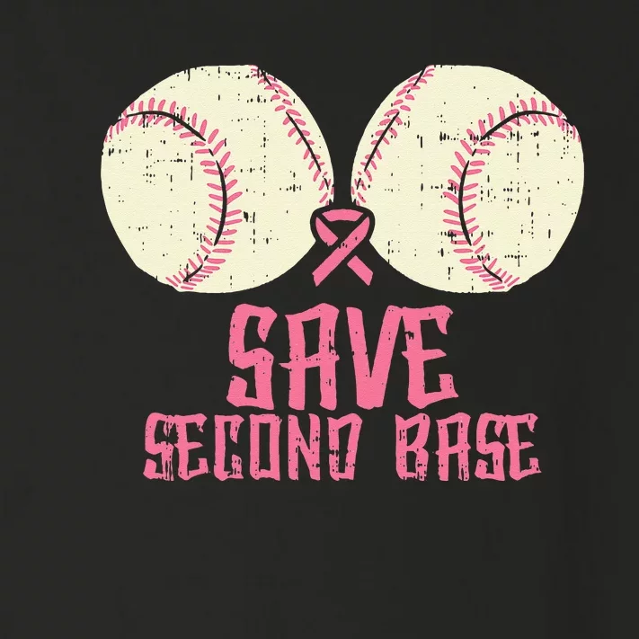 Save Baseball Boobs Softball Funny Breast Cancer Women Gift Toddler Long Sleeve Shirt