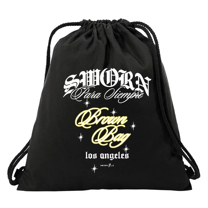 Sworntous Brown Bag Podcast Drawstring Bag