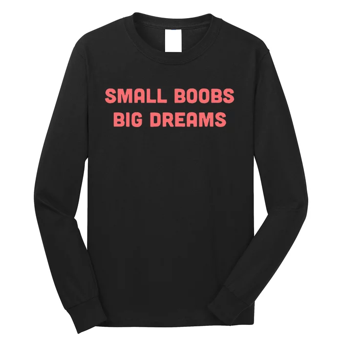 Small Boobs Big Dreams Funny Sarcastic Long Sleeve Shirt