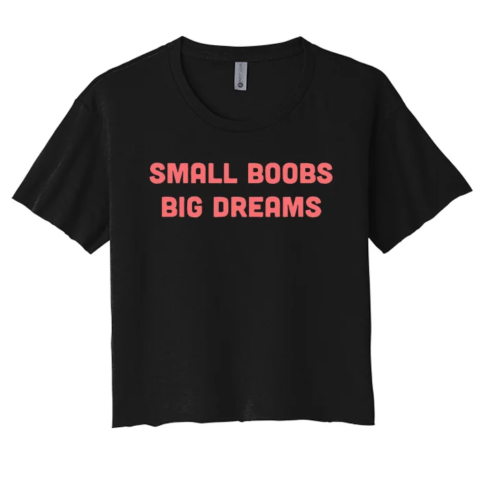 Small Boobs Big Dreams Funny Sarcastic Women's Crop Top Tee