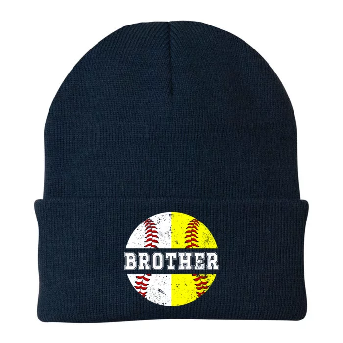 Softball Baseball Brother Of Baseball Softball Player Cool Gift Knit Cap Winter Beanie