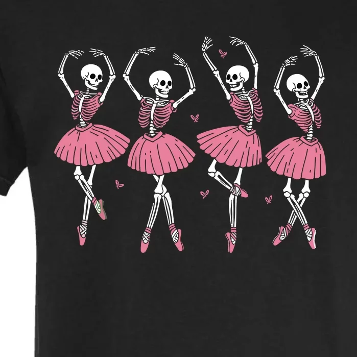 Skeleton Ballerinas Ballet Dance Cute Girl Halloween Costume Garment-Dyed Heavyweight T-Shirt