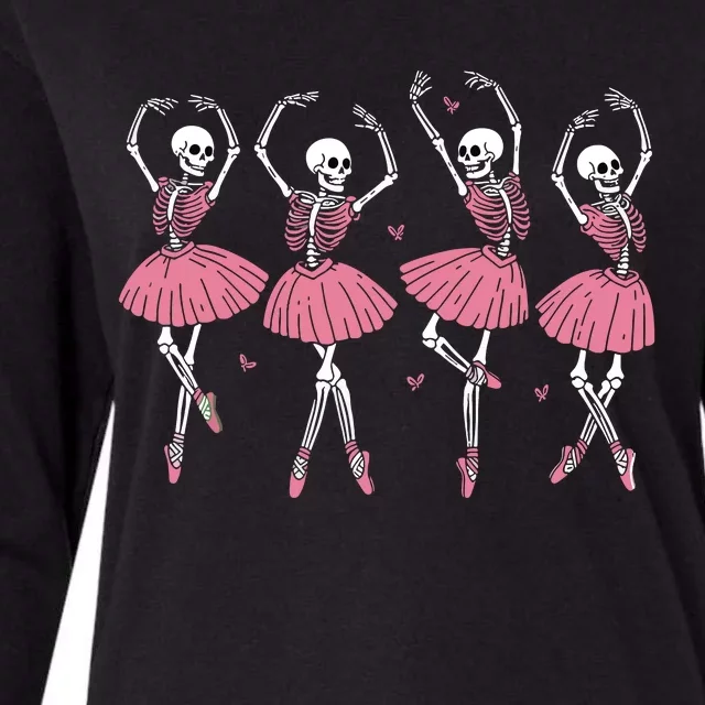 Skeleton Ballerinas Ballet Dance Cute Girl Halloween Costume Womens Cotton Relaxed Long Sleeve T-Shirt