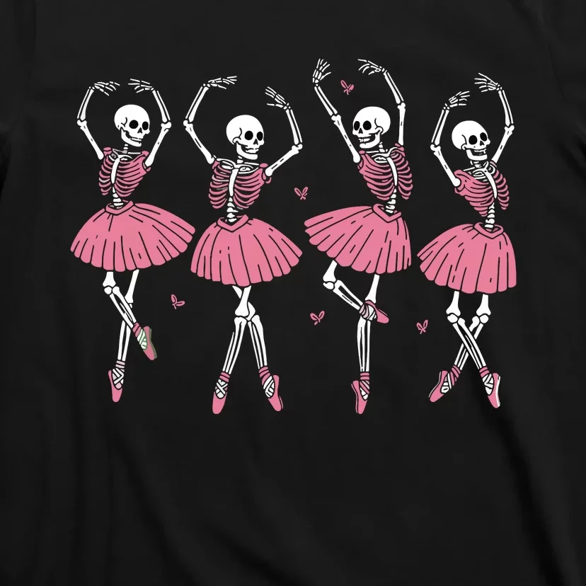 Skeleton Ballerinas Ballet Dance Cute Girl Halloween Costume T-Shirt