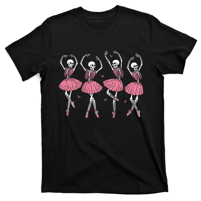 Skeleton Ballerinas Ballet Dance Cute Girl Halloween Costume T-Shirt