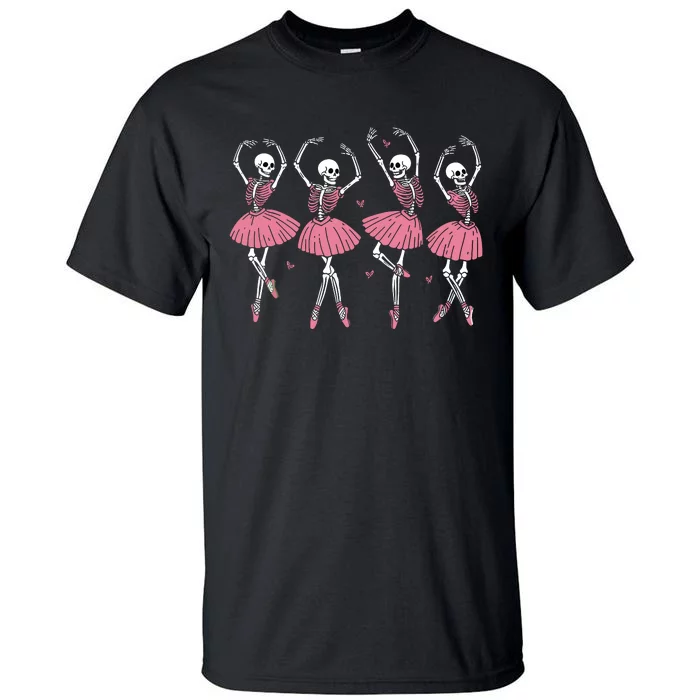 Skeleton Ballerinas Ballet Dance Cute Girl Halloween Costume Tall T-Shirt