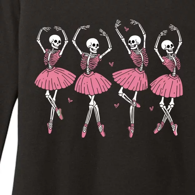 Skeleton Ballerinas Ballet Dance Cute Girl Halloween Costume Womens CVC Long Sleeve Shirt