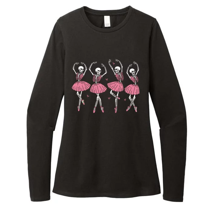 Skeleton Ballerinas Ballet Dance Cute Girl Halloween Costume Womens CVC Long Sleeve Shirt