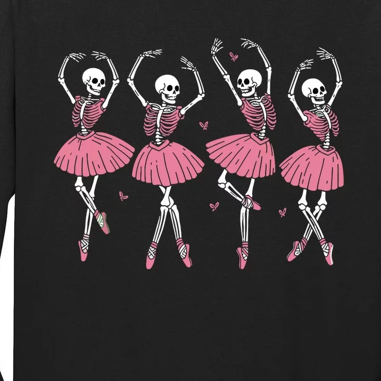 Skeleton Ballerinas Ballet Dance Cute Girl Halloween Costume Tall Long Sleeve T-Shirt