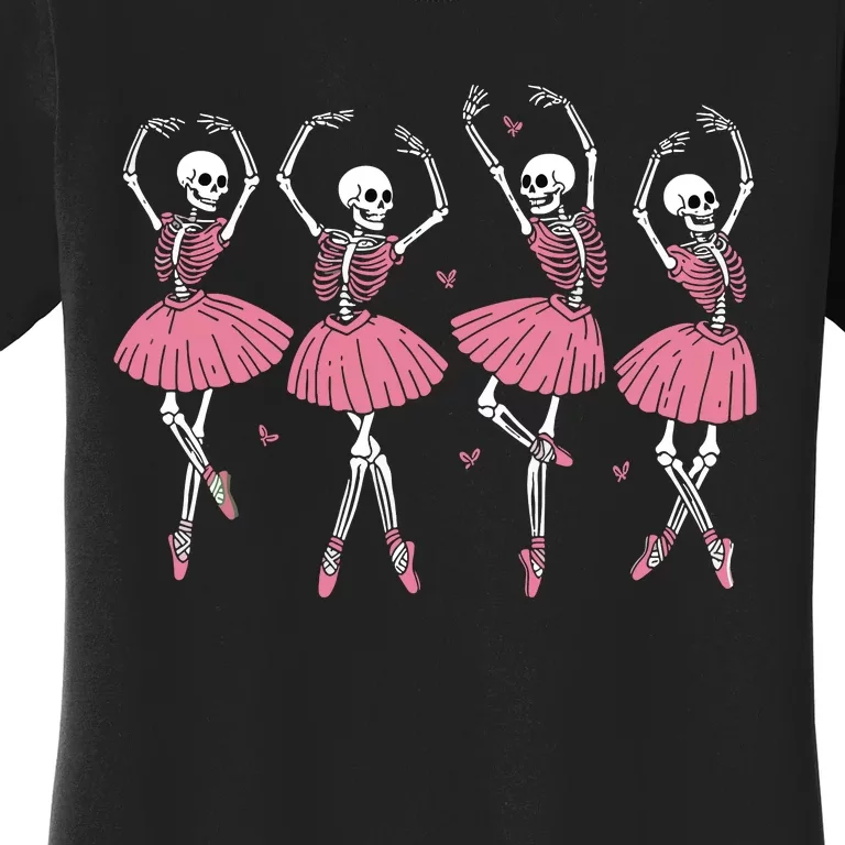 Skeleton Ballerinas Ballet Dance Cute Girl Halloween Costume Women's T-Shirt