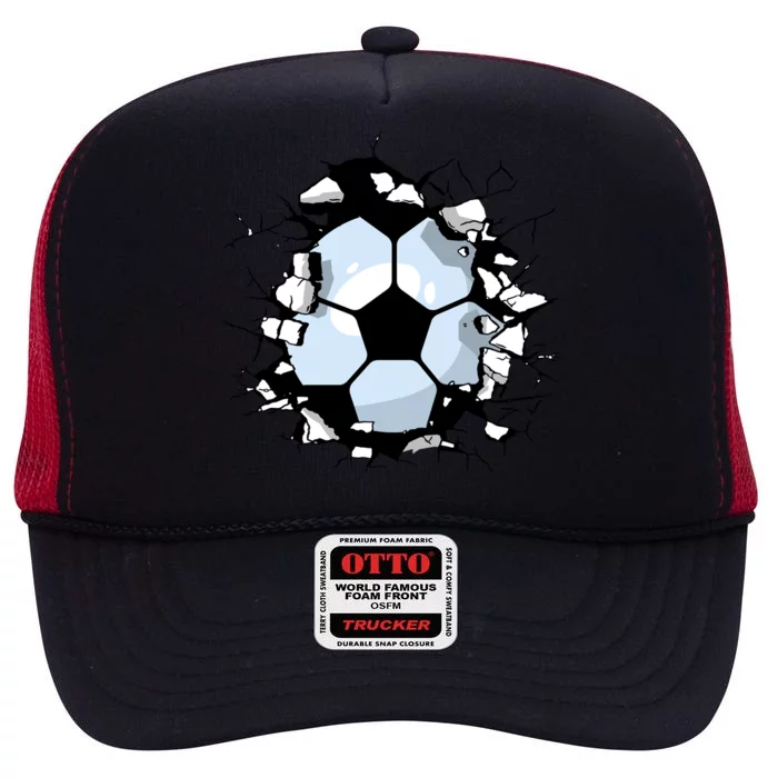 Soccer Ball Breakthrough High Crown Mesh Trucker Hat