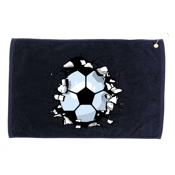 Soccer Ball Breakthrough Grommeted Golf Towel