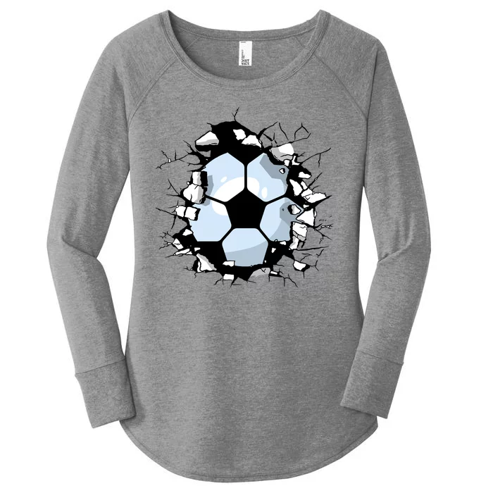 Soccer Ball Breakthrough Women's Perfect Tri Tunic Long Sleeve Shirt