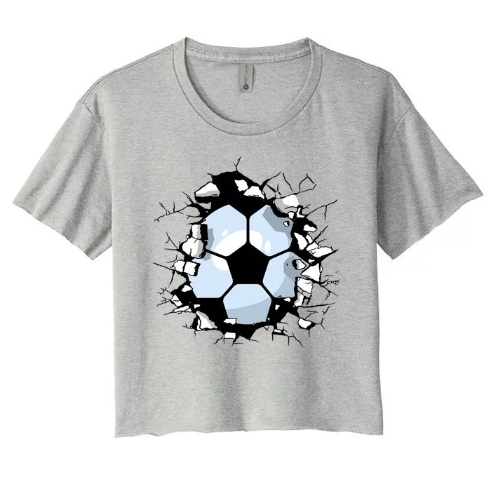 Soccer Ball Breakthrough Women's Crop Top Tee