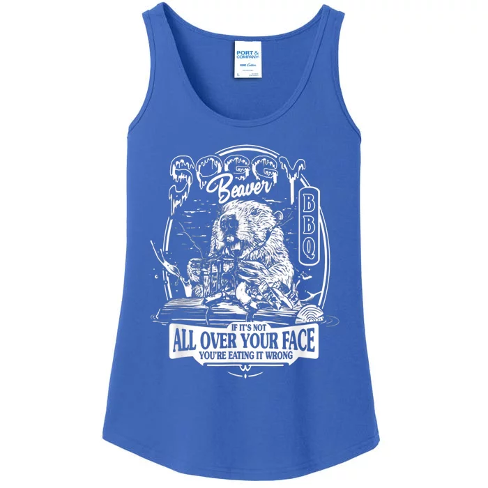 Soggy Beaver BBQ If It's Not All Over Your Face Ladies Essential Tank