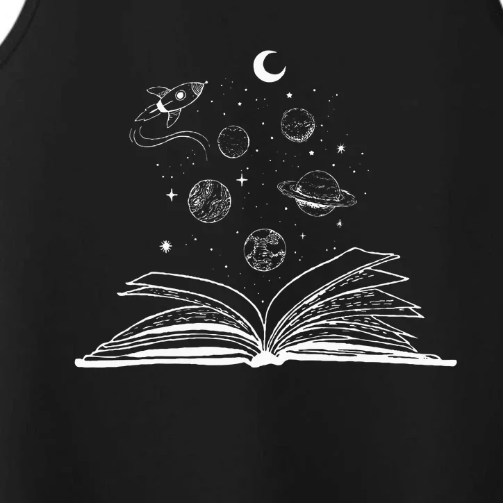 Space Books Bookworm Astronomy Science Galaxy Planet Performance Tank