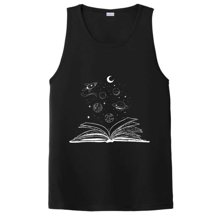 Space Books Bookworm Astronomy Science Galaxy Planet Performance Tank