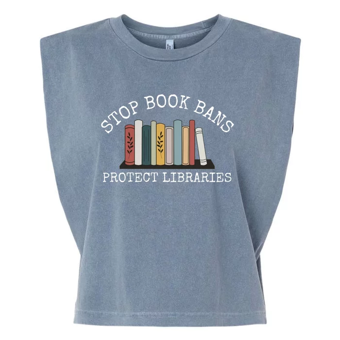 Stop Book Bans Librarian Garment-Dyed Women's Muscle Tee