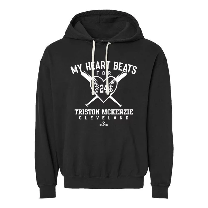 Shane Bie Ber My Heart Beats For Triston Mckenzie Cleveland Garment-Dyed Fleece Hoodie