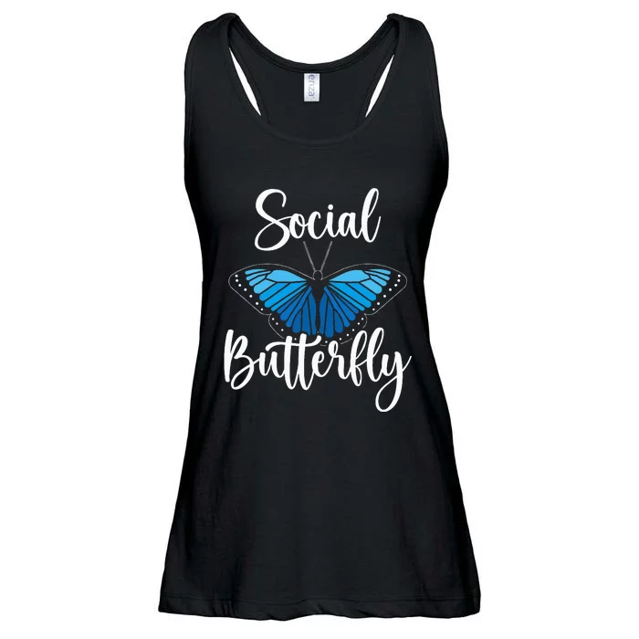 Social Butterfly Behavior Extroverted Extrovert Ladies Essential Flowy Tank