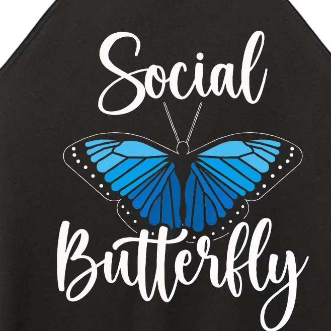 Social Butterfly Behavior Extroverted Extrovert Women’s Perfect Tri Rocker Tank