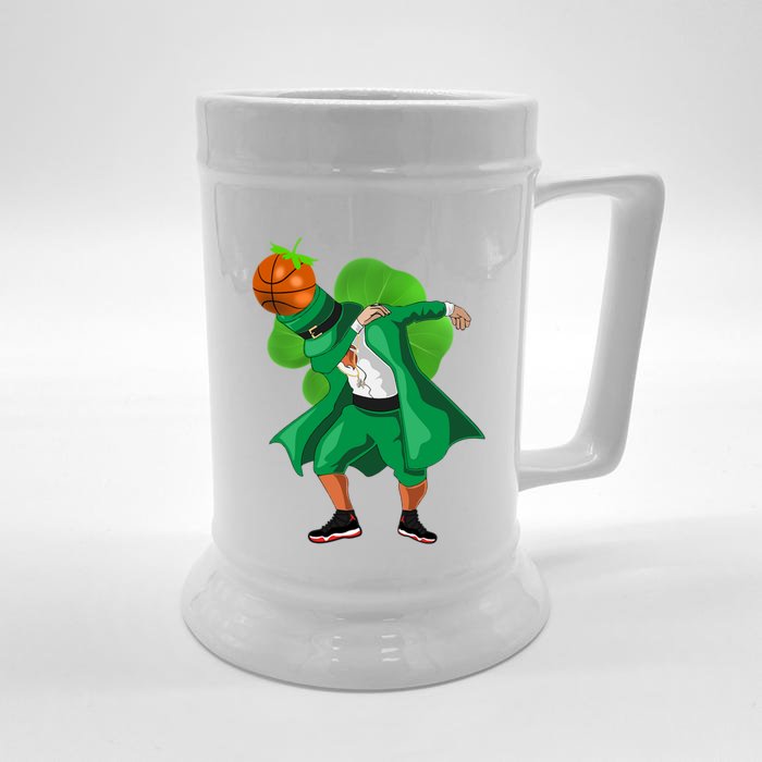 Shamrock Basketball Ball St Patrick's Day Irish Funny Gift Front & Back Beer Stein