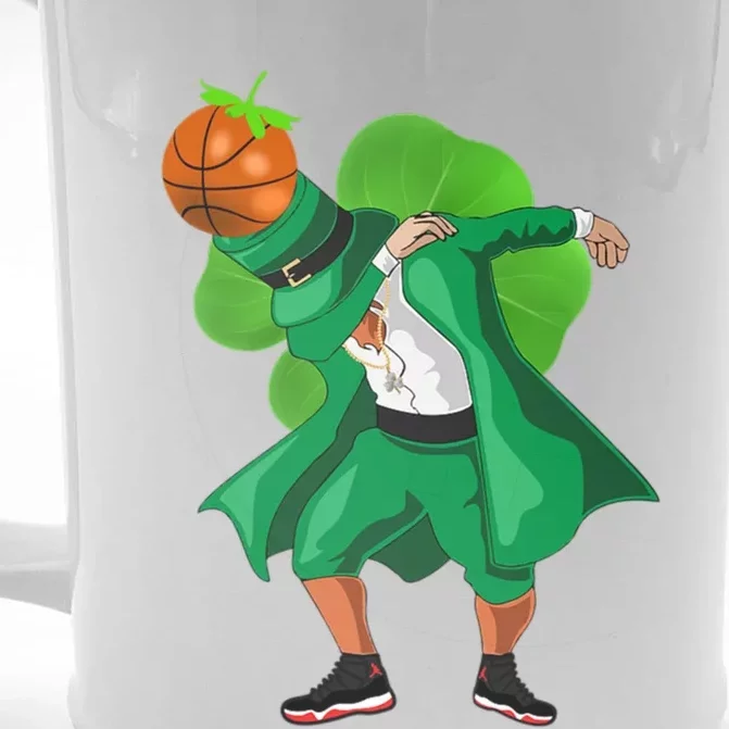 Shamrock Basketball Ball St Patrick's Day Irish Funny Gift Front & Back Beer Stein