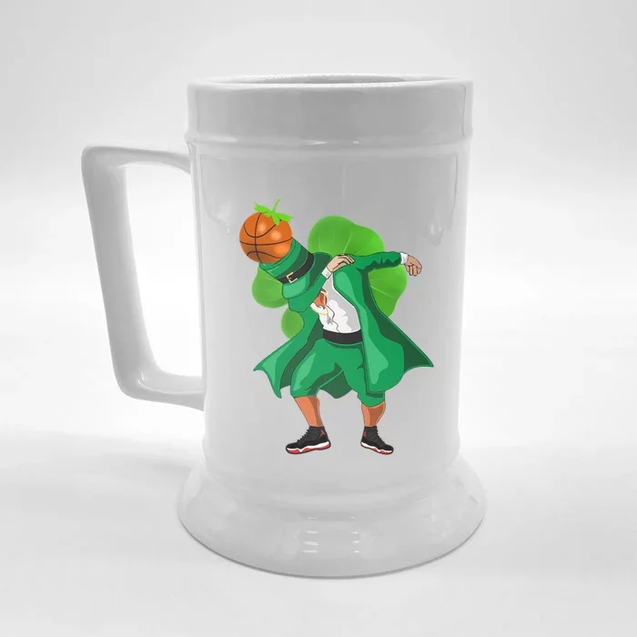 Shamrock Basketball Ball St Patrick's Day Irish Funny Gift Front & Back Beer Stein