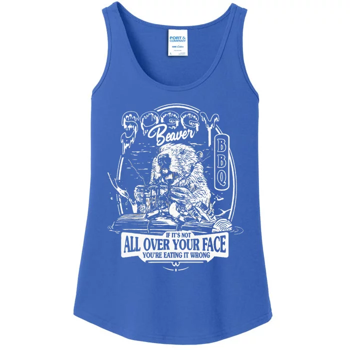 Soggy Beaver Bbq ItS Over Face The Beaver Ladies Essential Tank