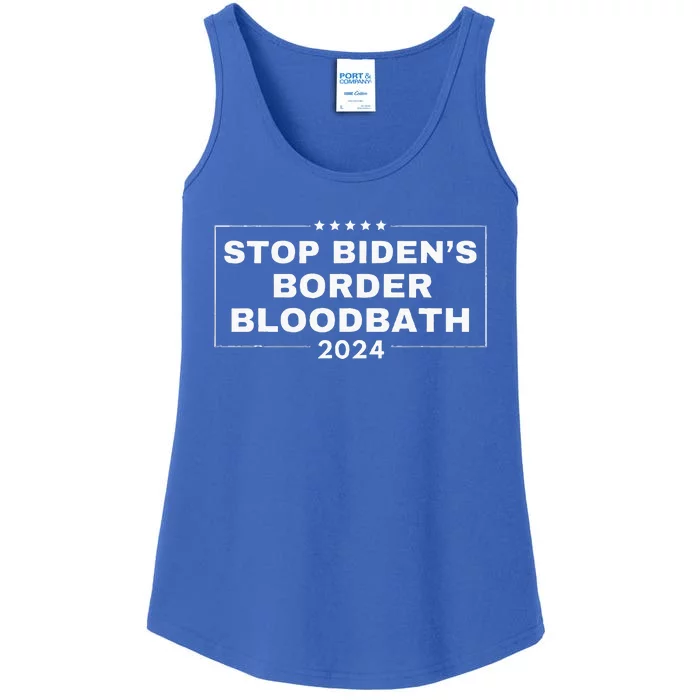 Stop BidenS Border Bloodbath Quote Trump Ladies Essential Tank