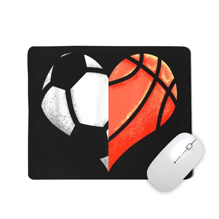 Soccer Basketball Ball Heart Football Valentines Day Mousepad