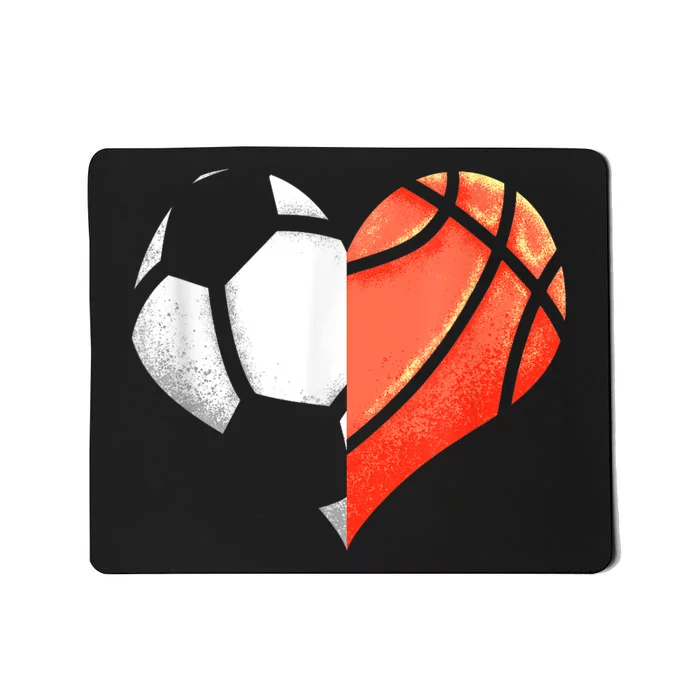 Soccer Basketball Ball Heart Football Valentines Day Mousepad