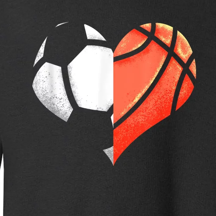 Soccer Basketball Ball Heart Football Valentines Day Toddler Sweatshirt