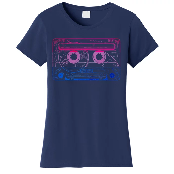 Subtle Bisexual Bi Pride Flag Cassette Women's T-Shirt