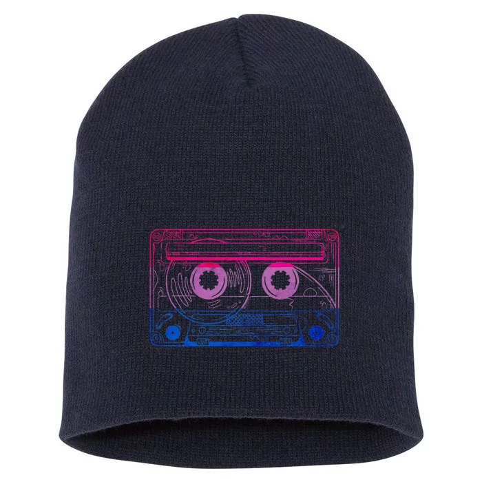 Subtle Bisexual Bi Pride Flag Cassette Short Acrylic Beanie