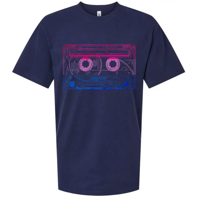 Subtle Bisexual Bi Pride Flag Cassette Sueded Cloud Jersey T-Shirt