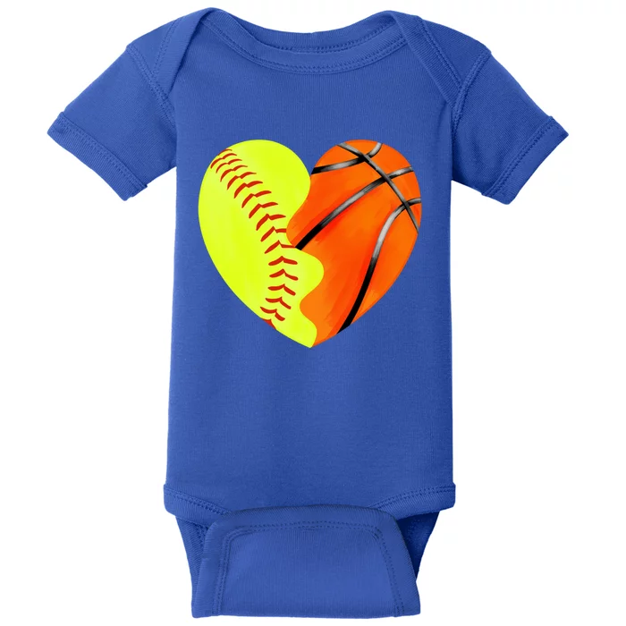 Softball Basketball Basketball Dad Softball Mom Gift Baby Bodysuit