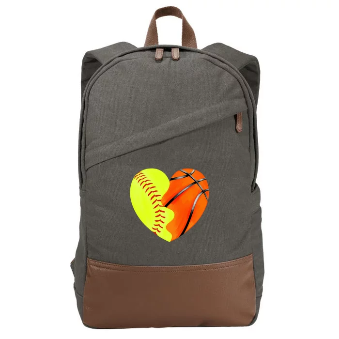 Softball Basketball Basketball Dad Softball Mom Gift Cotton Canvas Backpack