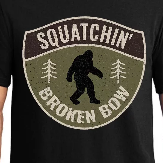 Squatchin Broken Bow Oklahoma Bigfoot Sign Art Sasquatch Pajama Set