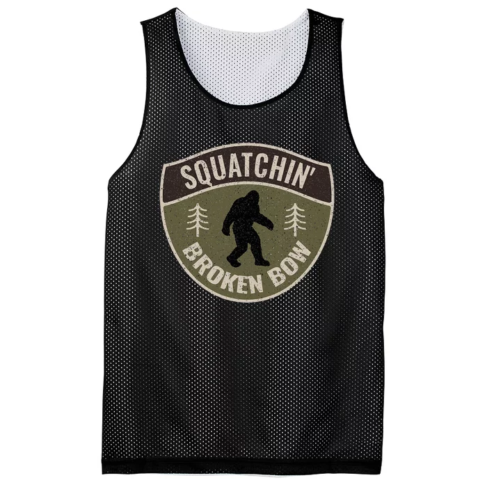 Squatchin Broken Bow Oklahoma Bigfoot Sign Art Sasquatch Mesh Reversible Basketball Jersey Tank