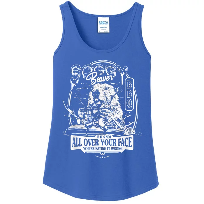 Soggy Beaver Bbq If ItS Not All Over Your Face Ladies Essential Tank