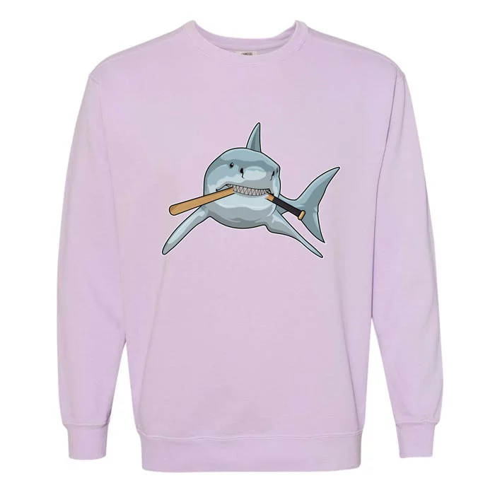 Shark Baseball Baseball Bat Sports Gift Garment-Dyed Sweatshirt