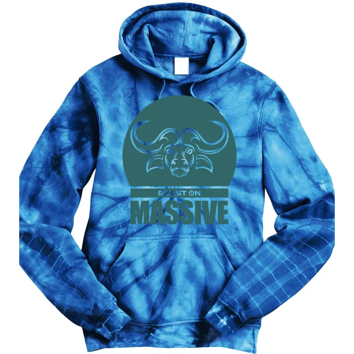 Solid Buffalo Bull Head Beast Green Gym Fitness Training Gift Tie Dye Hoodie