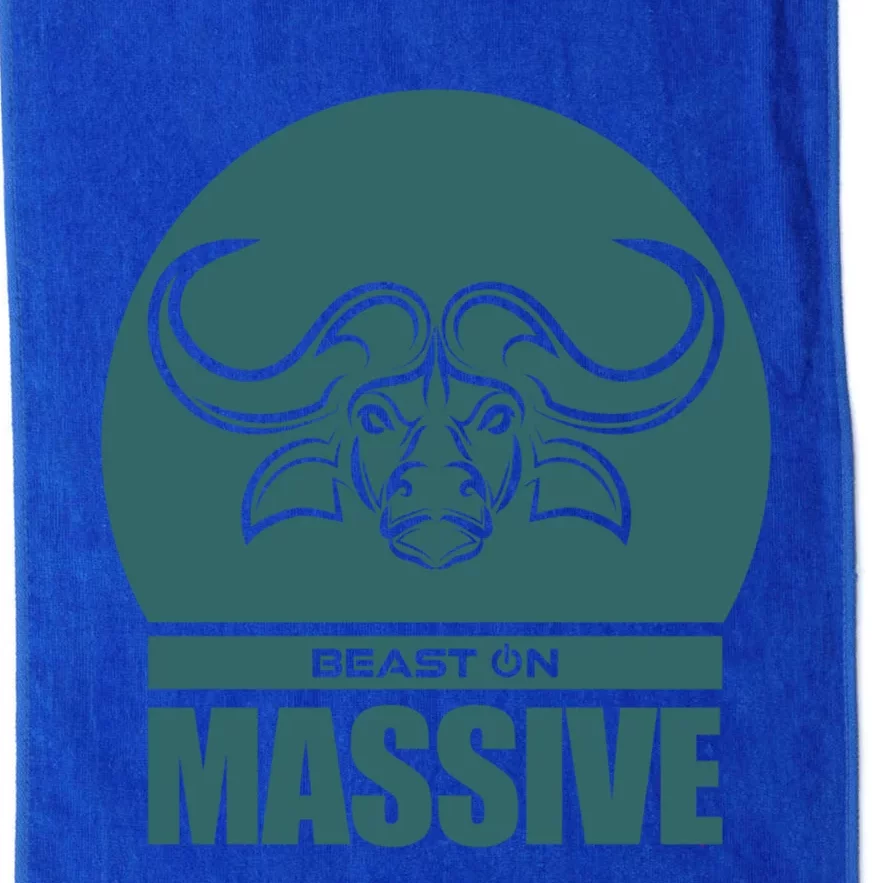 Solid Buffalo Bull Head Beast Green Gym Fitness Training Gift Platinum Collection Golf Towel