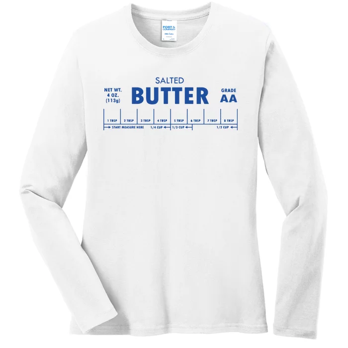 Salted Butter Baker Gift Butter Lover Ladies Long Sleeve Shirt