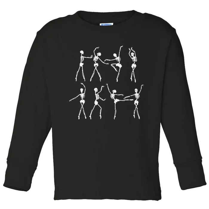 Skeleton Ballerinas Ballet Dance Cute Halloween Toddler Long Sleeve Shirt