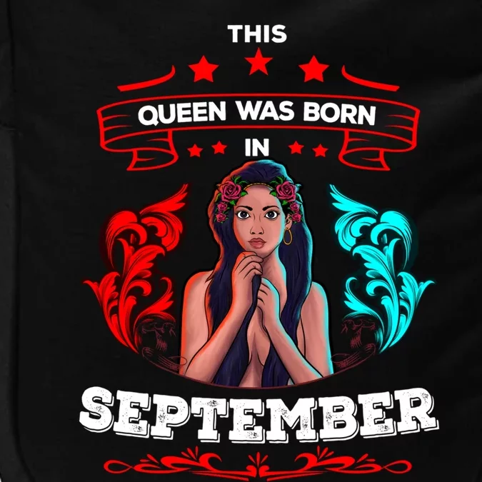 September Birthday Black African American Afro Queen Born Gift Impact Tech Backpack